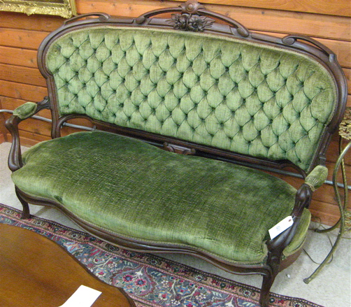 Appraisal: VICTORIAN BUTTONED-BACK SOFA Rococo Revival design American c having a