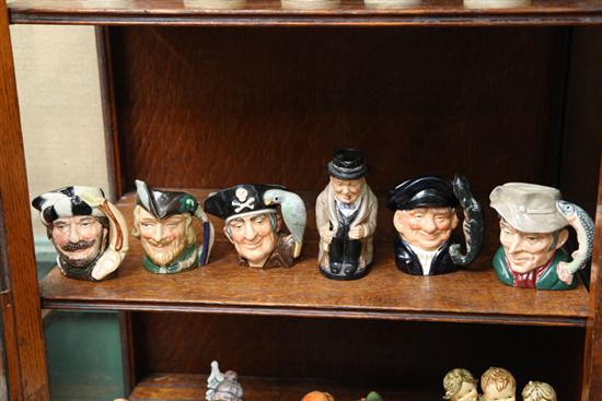 Appraisal: SIX ROYAL DOULTON PIECES Five character mugs ''Long John Silver''