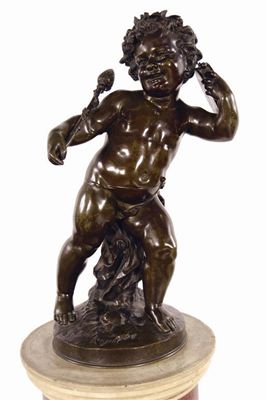 Appraisal: Benedict Rougelet - A bronze figure of a dancing putto