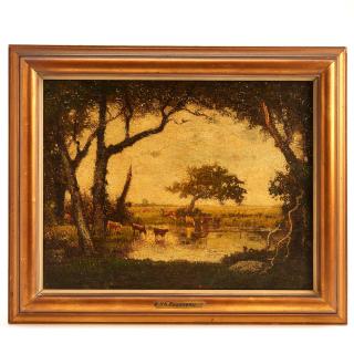 Appraisal: Circle of Theodore Rousseau painting Circle of Theodore Rousseau painting