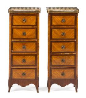 Appraisal: A Pair of Transitional Style Gilt Bronze Mounted Tall Chests