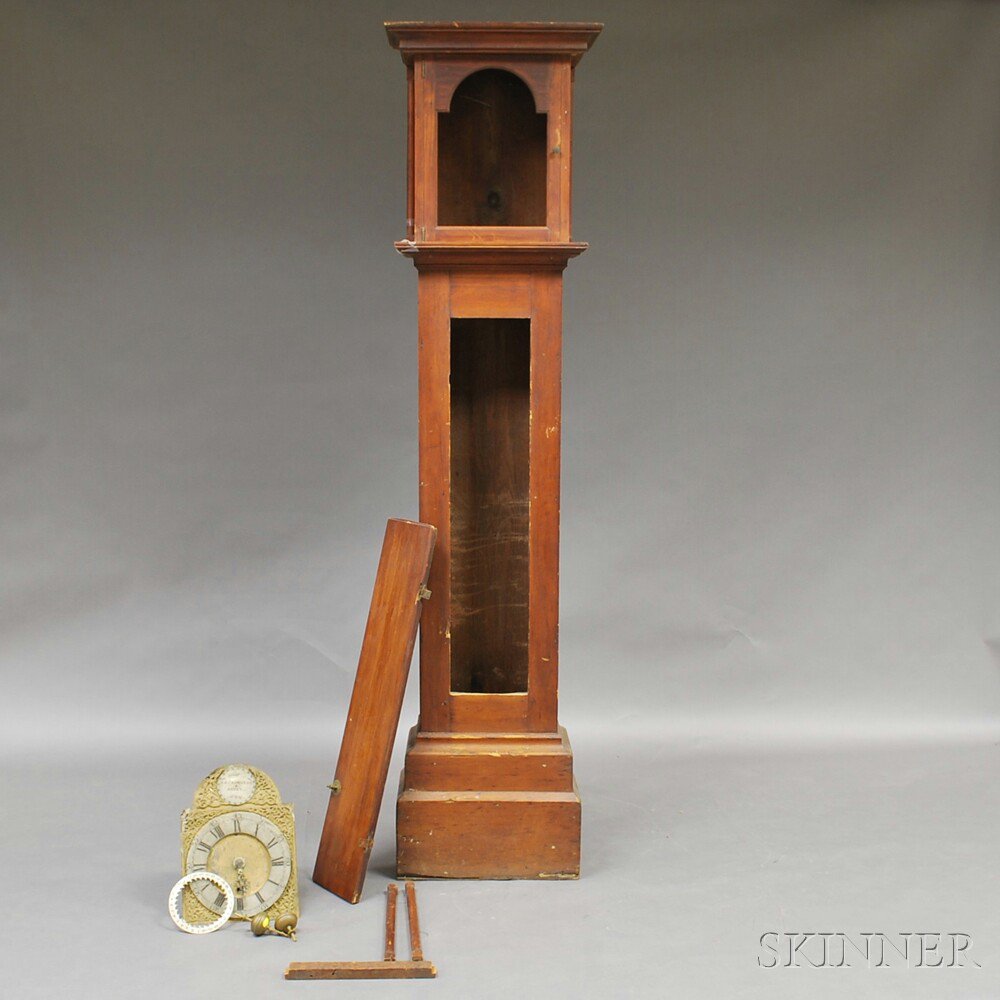 Appraisal: Pine Tall Clock A C Edwards Ashby Massachusetts late th