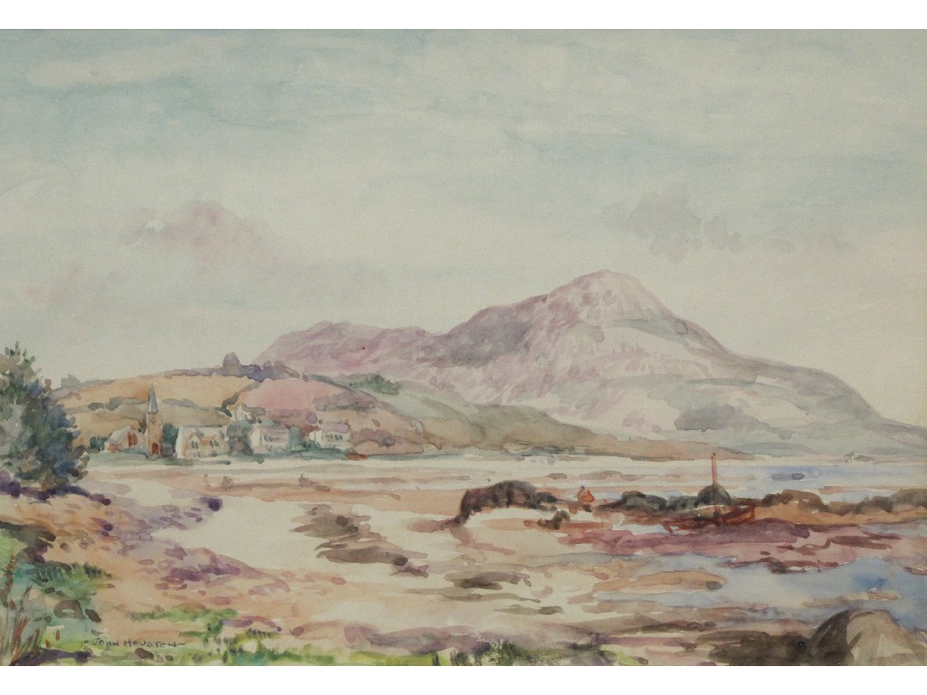 Appraisal: JOHN HOUSTON Pair of watercolour coastal scenes both signed