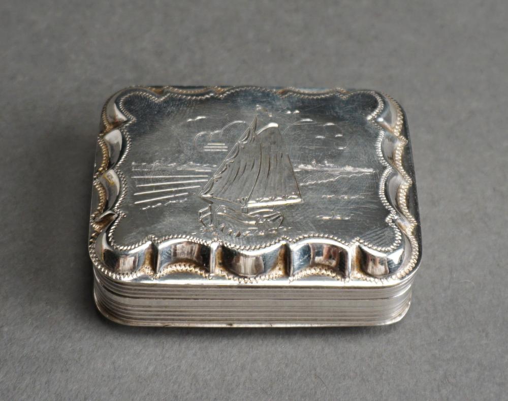 Appraisal: Dutch Etched -Silver Snuff Box ozt