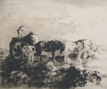 Appraisal: Edmund Blampied British - Seaweed Harvest Jersey Etching on paper