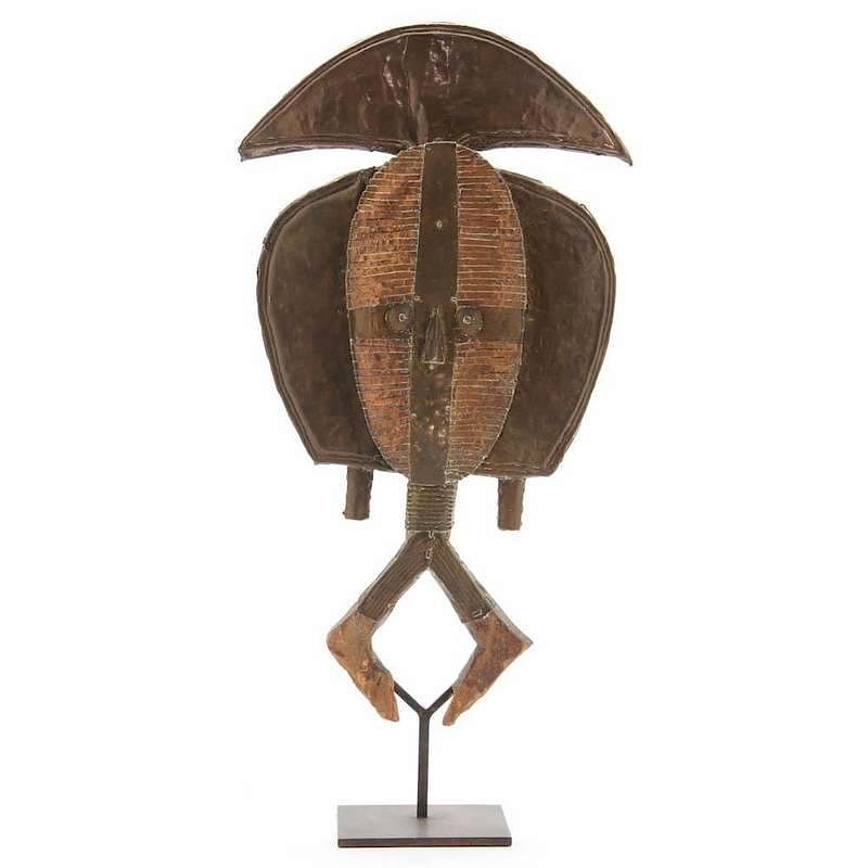 Appraisal: Important Abstract Bakota Reliquary Figure Brazzaville Zaire th century hammered