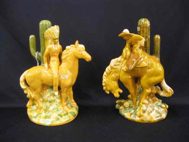 Appraisal: Pair of Royal Haeger Pottery ''Western''Figures one with indian other