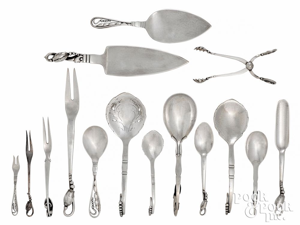 Appraisal: Georg Jensen sterling silver serving utensils Georg Jensen sterling silver