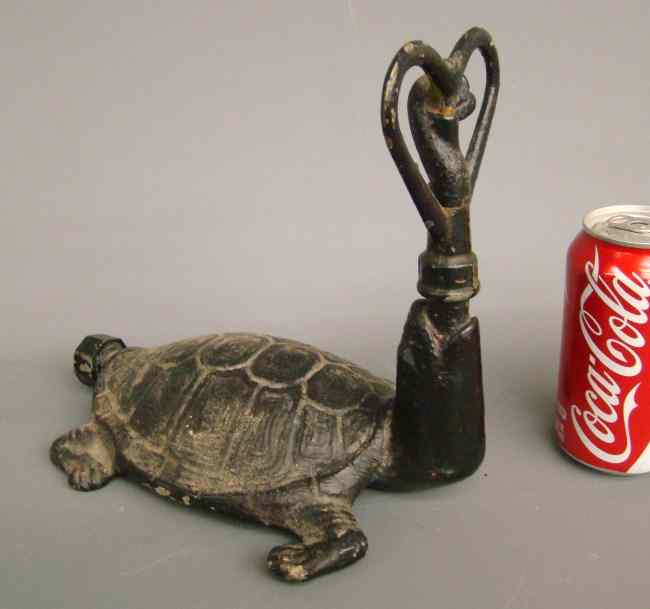 Appraisal: Early cast iron turtle shaped lawn sprinkler '' Length