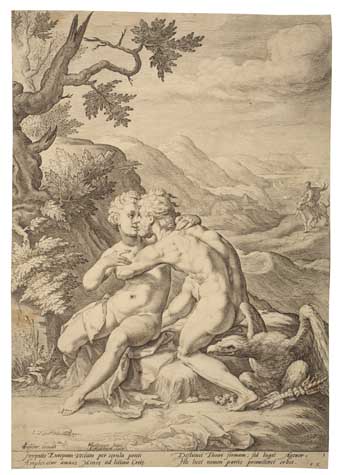 Appraisal: JACOB MATHAM after Goltzius Jupiter and Europa Europa Engraving x