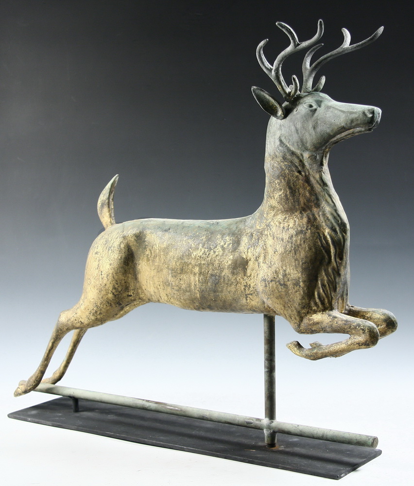 Appraisal: STAG WEATHERVANE - Stag Weathervane figure with remnants of the