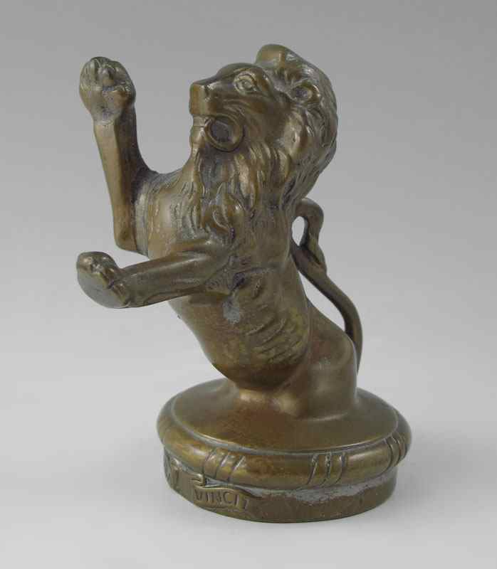 Appraisal: s RADIATOR CAP HOOD ORNAMENT Rearing lion figural ornament by