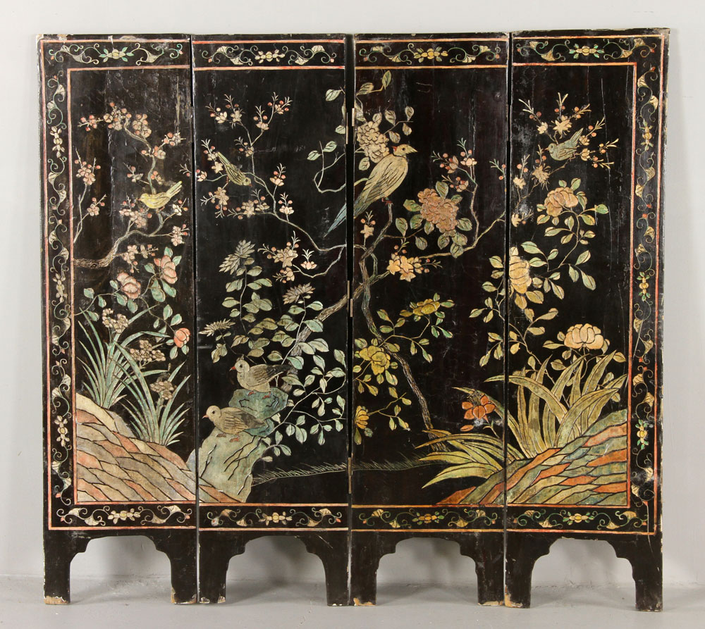 Appraisal: - Chinese Four Panel Coromandel Screen Chinese four panel coromandel