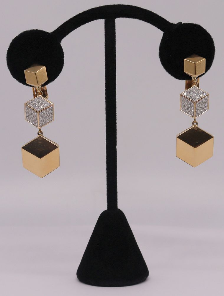 Appraisal: JEWELRY Pair of Paolo Costagli kt Gold and Diamond Earrings