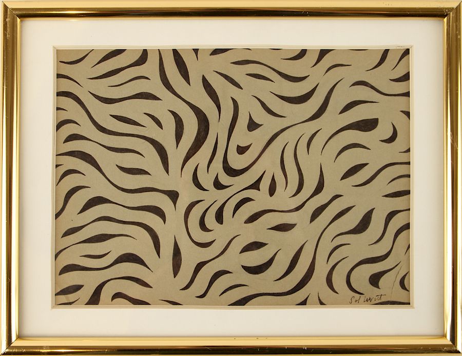 Appraisal: SOL LEWITT LOOPS AND CURVES LINOCUT SIGNED Sol Lewitt New