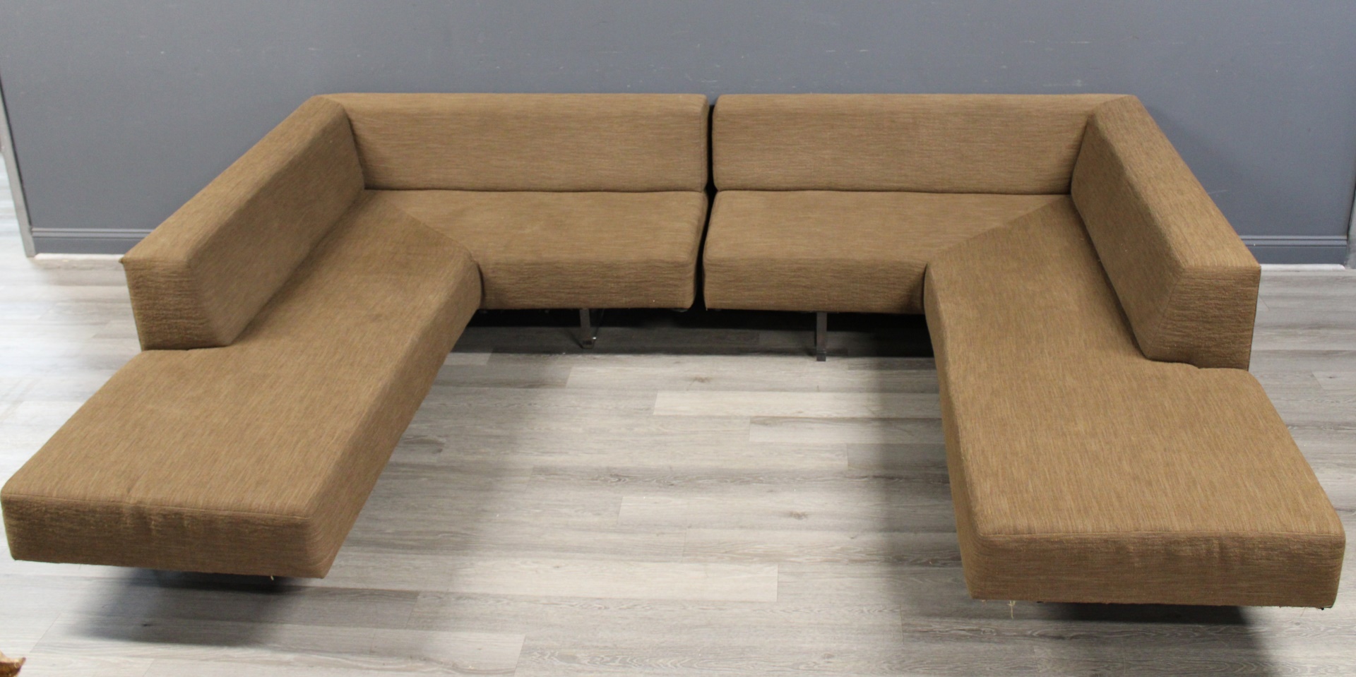 Appraisal: MIDCENTURY VLADIMIR KAGAN SECTIONAL SOFA piece upholstered and raised on