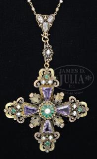 Appraisal: FINE BAROQUE NUREMBERG JEWELED CROSS FINE BAROQUE NUREMBERG JEWELED CROSS