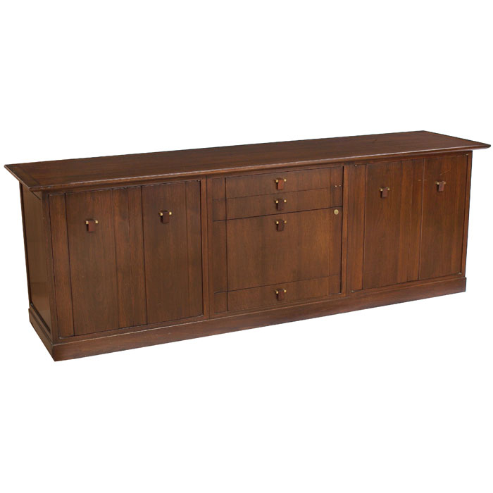 Appraisal: Edward Wormley cabinet by Dunbar mahogany case and overhanging top