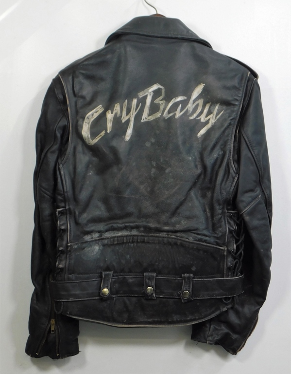 Appraisal: JOHNNY DEPP CRY BABY SET WORN LEATHER JACKET United States