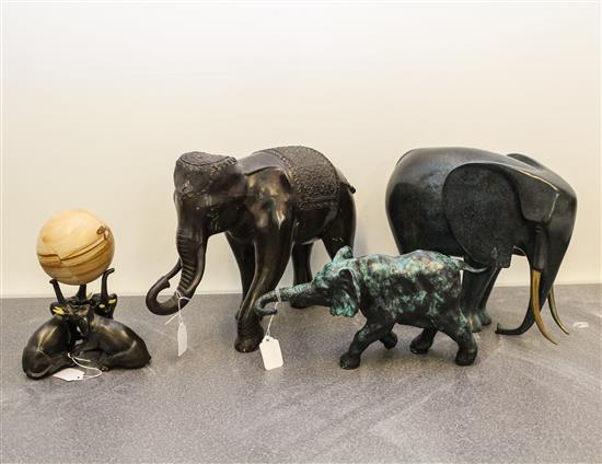 Appraisal: Sale Lot A Group of Four Cast Metal Elephant Figures