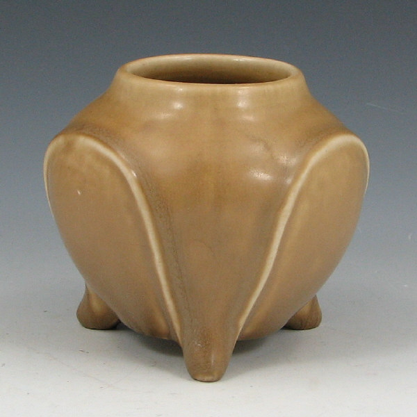 Appraisal: Rookwood Footed Tan Matte Vase - Mint Rookwood footed vase