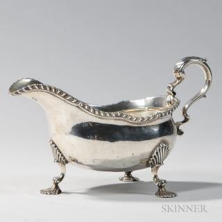 Appraisal: George III Sterling Silver Sauceboat London - lacking or worn