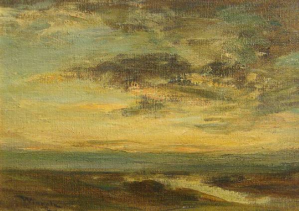 Appraisal: Sir James Lawton Wingate RSA British - Sunset over the