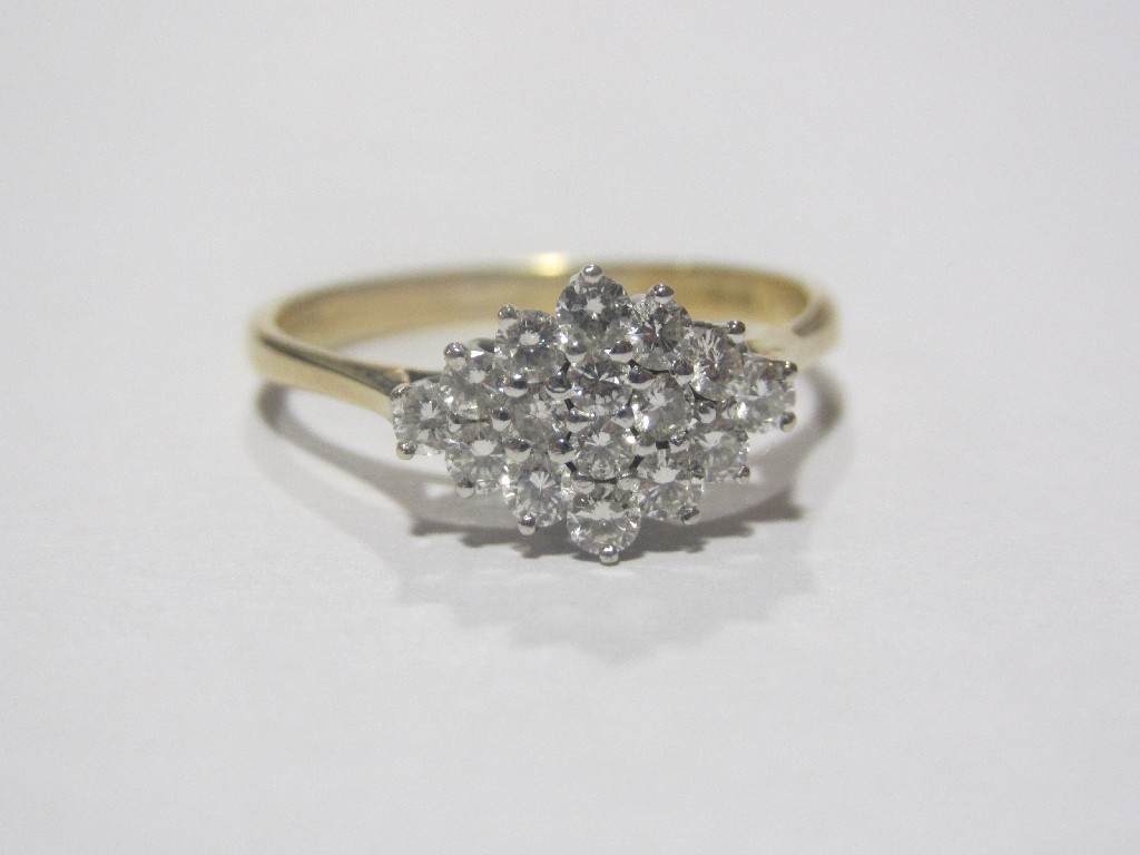 Appraisal: Eighteen carat gold diamond cluster ring with brilliant cut diamonds