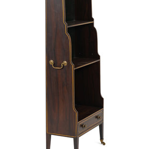 Appraisal: A Small Regency Ebonized and Gilt Decorated Waterfall Bookcase TH