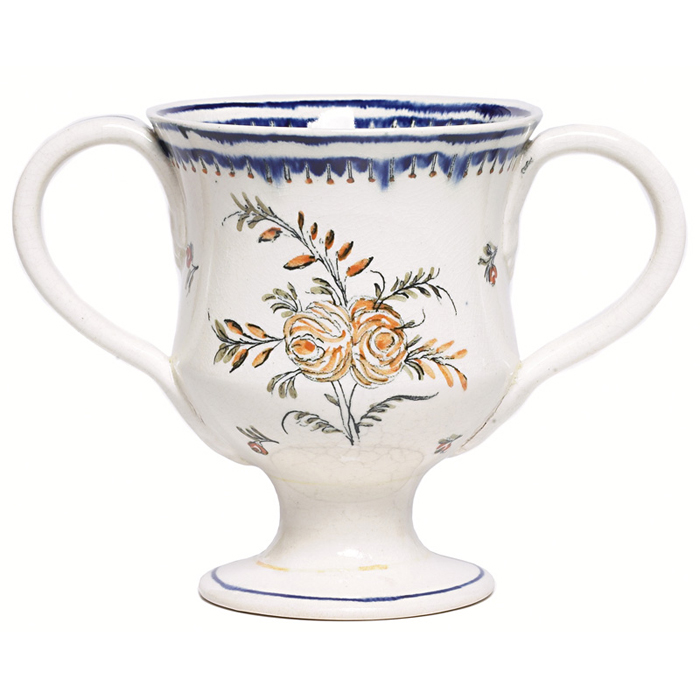 Appraisal: John Mytton vase double handled form with painted designs and