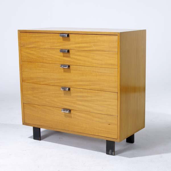 Appraisal: GEORGE NELSON HERMAN MILLER Five-drawer Primavera chest Herman Miller foil