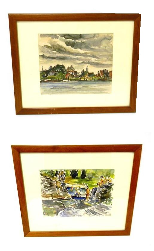 Appraisal: Marion Huse American - two framed works on paper The