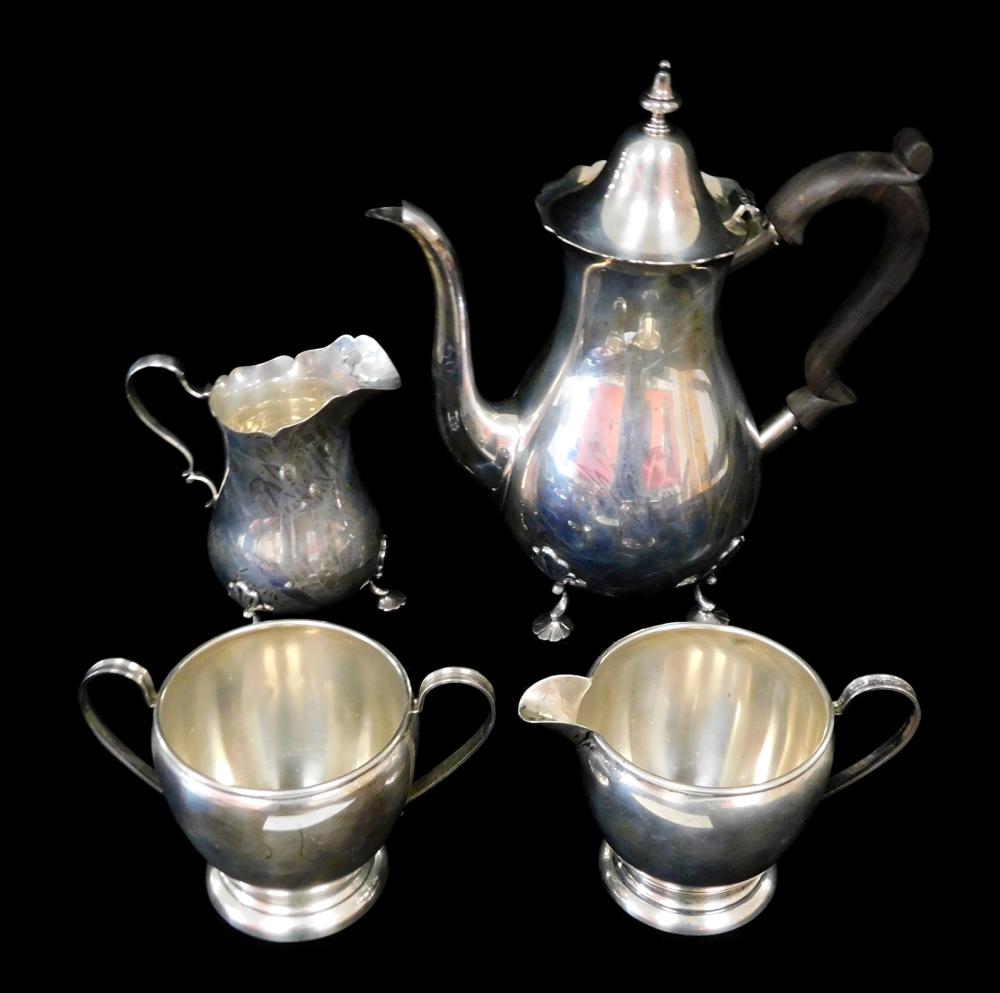 Appraisal: STERLING FOUR PIECES INCLUDING A MATCHING TEAPOT AND CREAMER BY