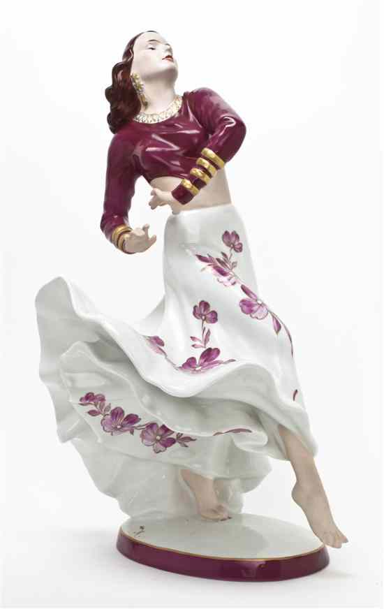 Appraisal: A Royal Dux Porcelain Figure depicting a barefoot dancer wearing