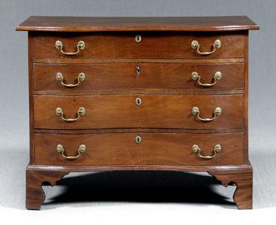 Appraisal: New England Federal serpentine chest mahogany with pine secondary figured