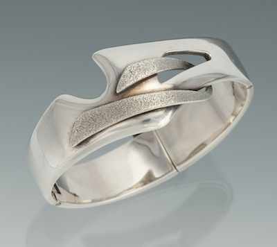 Appraisal: A Mexican Sterling Silver Bangle Bracelet by Sigi Pineda Sterling