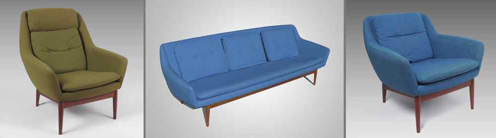 Appraisal: L H HEILLE MID CENTURY MODERN SOFA AND CHAIRS Made