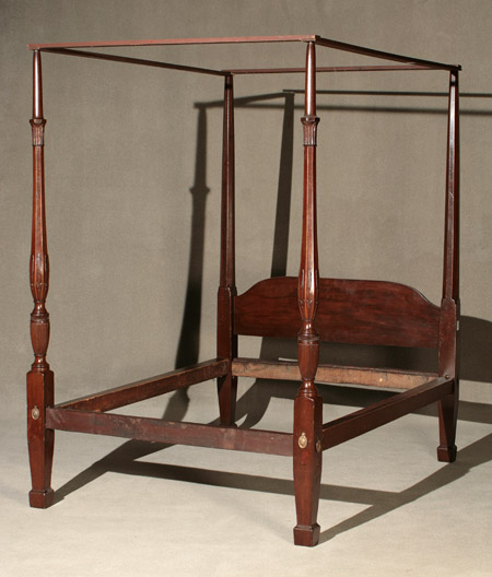 Appraisal: Federal Ebonized and Satinwood Inlaid Mahogany Tester Bedstead Probably South