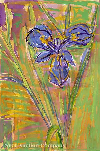 Appraisal: Elemore Morgan Jr American Louisiana - Iris watercolor on paper