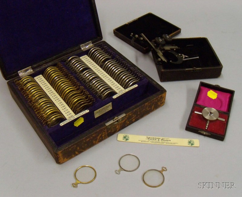 Appraisal: Optician's Prescription Lens Kit and Instruments McIntire Magee Brown Philadelphia