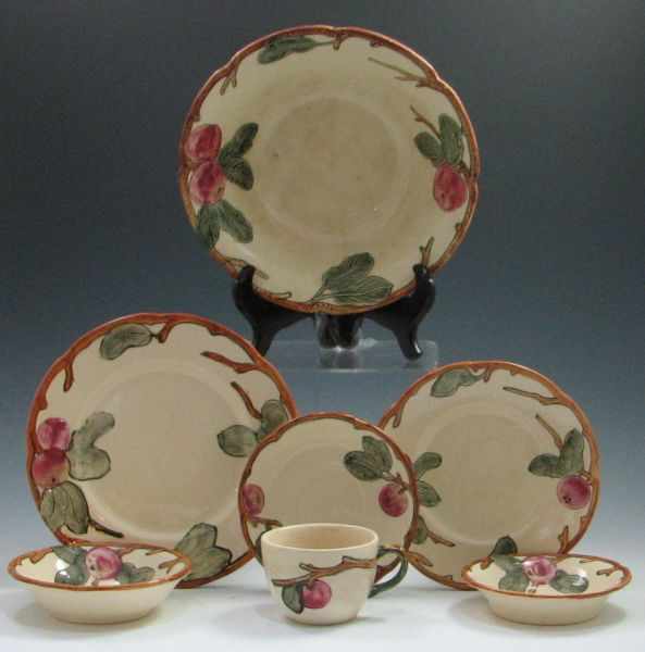 Appraisal: Set of Sixty-Eight Weller Zona Dinnerware Pieces one large serving