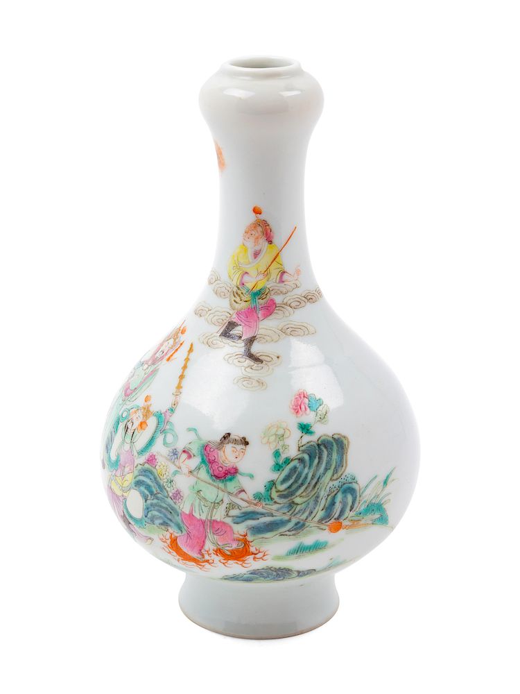 Appraisal: A Famille Rose Porcelain 'Garlic Head' Bottle Vase Height in