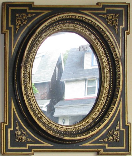 Appraisal: Artist Title Molded ebonized and gilt rectangular shaped and inset