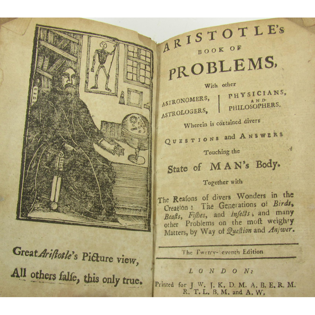 Appraisal: Aristotle Anonymous Aristotle's Book of Problems London J W J