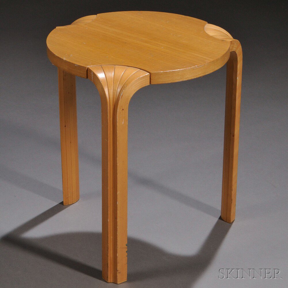 Appraisal: Alvar Aalto Artek Stool Birch ICF Finland Circular top over