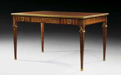 Appraisal: BUREAU-PLAT late Louis XVI stamped MAISON MEGE PLACE DES VOSGES