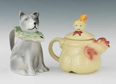 Appraisal: A Tom The Pipers Son Teapot and Italian Dog Shape