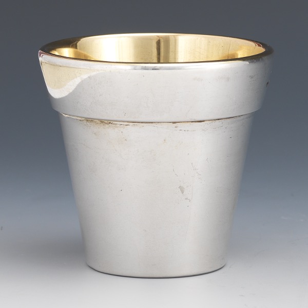 Appraisal: BVLGARI VINTAGE STERLING SILVER GOLD WASHED FLOWER POT VASE x