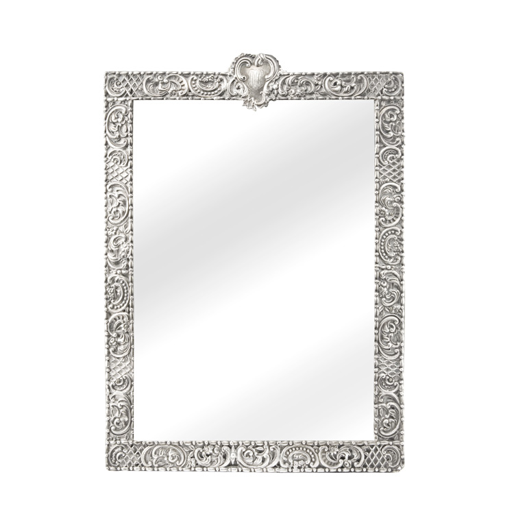 Appraisal: Dominick Haff Sterling Silver Mounted Dressing Table Mirror Height inches