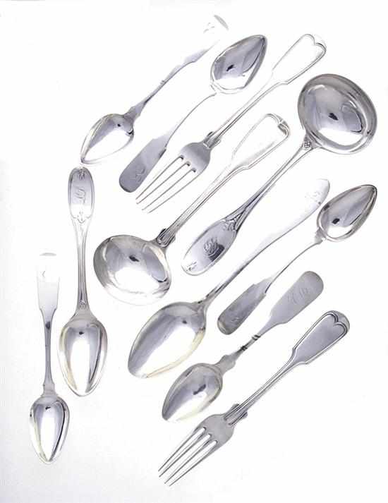 Appraisal: Charleston coin silver spoons forks and ladles South Carolina th